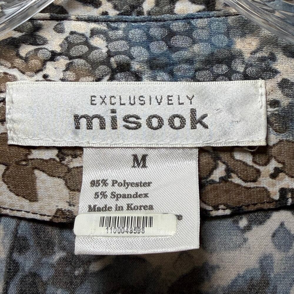Misook Vintage Animal Print Zip Front Jacket Blazer Stretch Medium - Picture 5 of 9